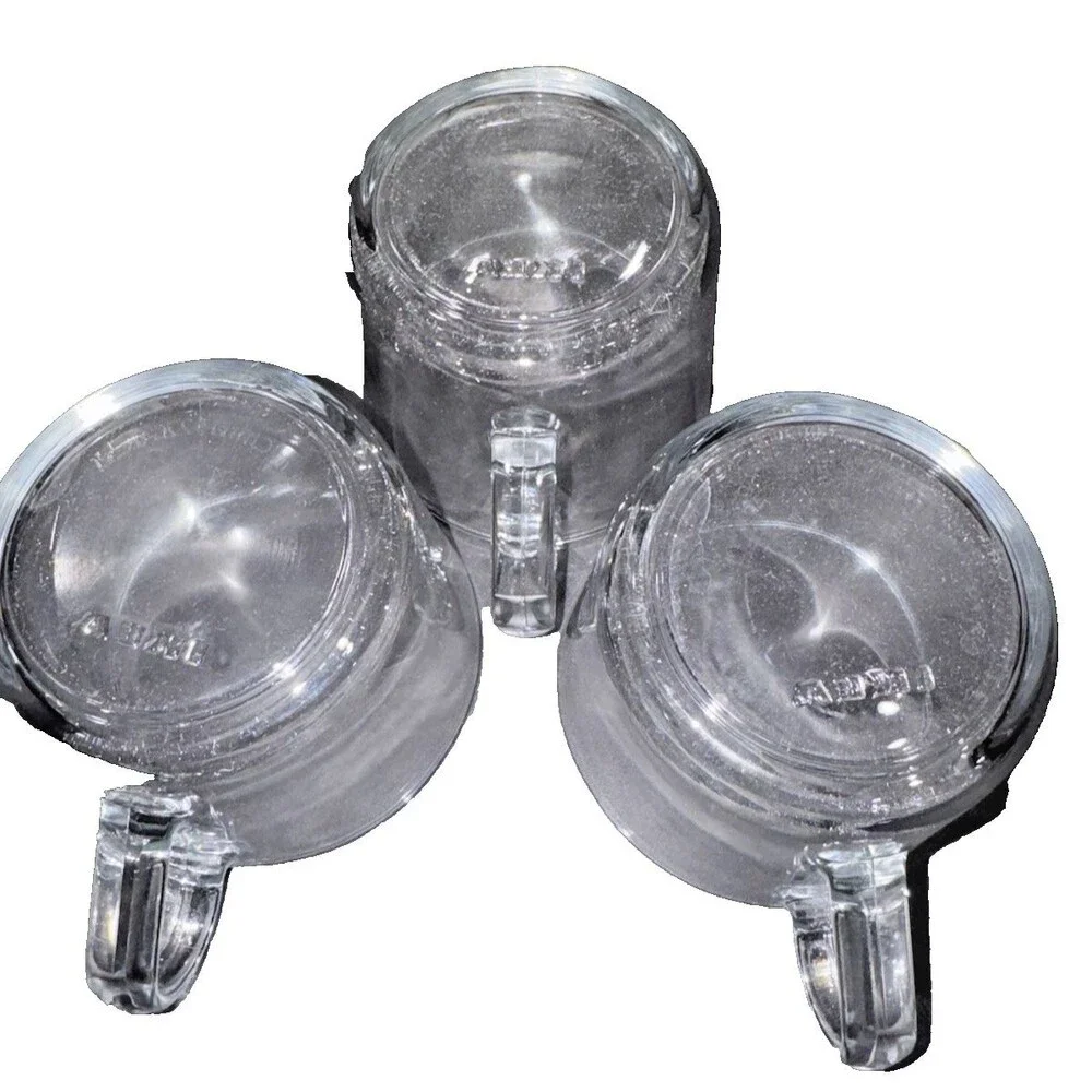 3 Ikea Clear Glass Mug New